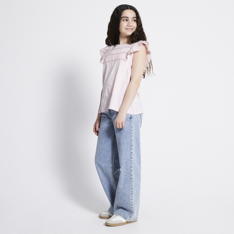 Broderie Frill Top "Kira" Soft Pink